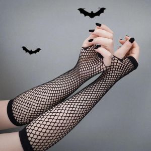 New Neon Fishnet Fingerless Long Gloves Leg Arm Cuff Party Wear Fancy Dress for Womens Sexy Girls Punk Goth Dance Mesh Glove