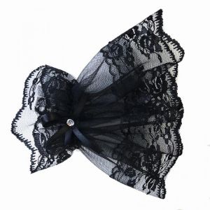 Women Short Arm Sleeves Gothic Fingerless Gloves Bowknot Fashion Glove Lace Wrist Cuffs Bracelets Solid Black White Gloves