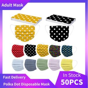 10/20/50pcs Polka Adults Mascarillas Desechables Three-layer Disposable Mask Protective Plaid Print Face Mask Mondkapje Masque