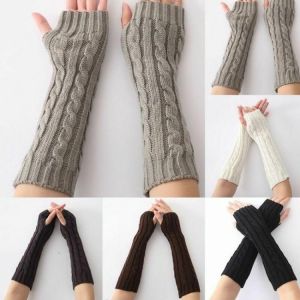 Hot sale women wool gloves warm fingerless gloves winter women's hand gloves arm knitting Crochet gloves Woman