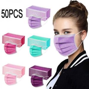 50pc Adults Mascarilla Disposable Face Mask Fashion 3ply Ear Loop Mascherine Lavabili Maske Mascarilla Desechable Lote Mascaras