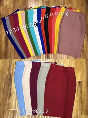 Top Quality Girl Sexy 21 Colors  Knee Length  Bandage Pencil Women Pary Fashion Formal Skirt