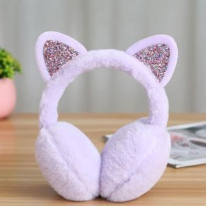 Women 3D Cat Rabbit Fox Animal Ears Warmer Shiny Sequin Earmuffs Girls Winter Outdoor Cycling Warm Cute Ears Plush Earmuffs