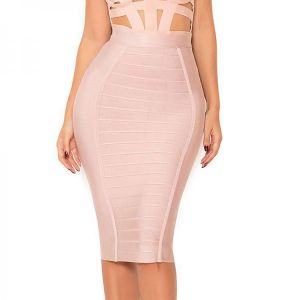 Bandage Skirt White Top Quality 2020 New Arrivals Sexy Women's Knee Length High Waist Hl Cocktail Party Bandage Skirt