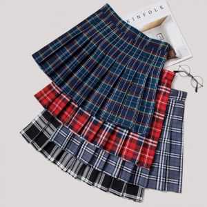 FESTY KARY Preppy Style Summer Women Skirts 2021 Fashion Kawaii Cute Pleated Skirts High Waist Korean Plaid Mini Skirt Women