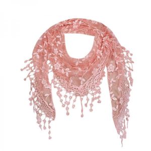Women Lace Sheer Floral Knit Veil Scarf Hollow Out Crochet Shawl Wraps Tassels Scarves Party Evening Wrap Scarf Ladies New