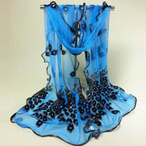 2021 Women Print Chiffon Georgette Scarf Bandana Luxury Elegant Fashion Long Soft Shawl Wrap Hijab Summer Sun Protection Scarves