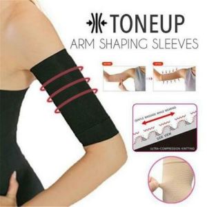 ToneUp Arm Shaping Sleeves Women Elastic Shaperwear Slimming 420D mangas para brazo mujer  Wrap Belt Black Arm Warmers