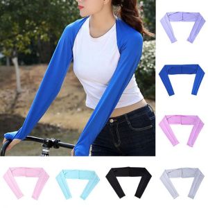 Arm Sleeves Warmers Sun UV Protection Sports Sleeve Arms Cover One Piece Long Sleeved Hand Cover Cool Running Cycling Hijab Tops