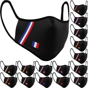 Reusable Washable Breathable Mask Adult Black Masks with Print Anti Dust Mouth Caps Mascarillas National Flag Cotton Face Mask