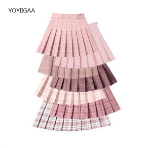 Summer Women Pleated Skirts High Waist Female Plaid Mini Skirt  Sweet Cute Ladies Girls Dance Skirt Preppy Style Pleated Skirts