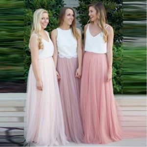Hot sale Women 3 Layers Lace Maxi Long Skirt Elastic waist Tulle Skirt Bridesmaid Ball Skirts Plus Size Women's Casual Skirts