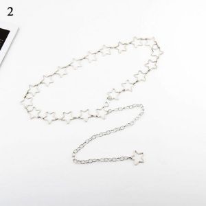 Fashion waist Chain Belt Women star Metal Chain Waistband Gold Silver Heart Round Waist Chain Cool Girls Accessories Long Tassel