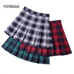 Summer Women Plaid Skirt High Waist Chic Female Pleated Skirts Fashion Harajuku Ladies Mini Skirts Casual Cute Woman Short Skirt