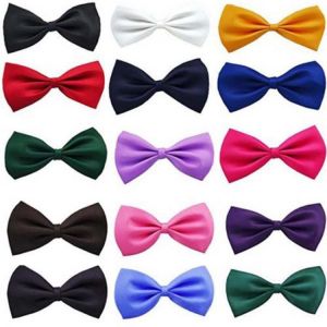 Adjustable Bow Tie Fancy Satin Prom KIDS Boys Solid Bowtie Formal Tie Child Plain Wedding Bowties Pre-Tied