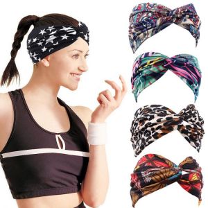 Headband Print Bandana Elastic Knot Twist Cross Hair bands Hair Accessories For Women In Gym Good Quality