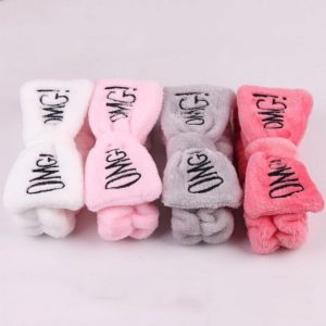 New Letter "OMG" Coral Fleece Soft Bow Headbands for women Girls Cute Hair Holder Hairbands Hair Bands Headwear Hair Acc
