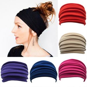 Yoga Headbands Women Sport Elastic Cotton Head Bandage Biker Wide Headpiece Stretch Turban Ribbon Game Gym Scrunchy Hair Bands