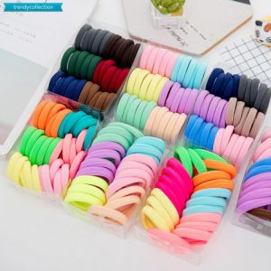 100Pcs Diameter 35MM Hair Bands Ponytail Holder Hair Ties Headband Scrunchies Pack Scrunchie Hair Accessories for Women