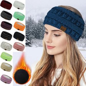 Solid Wide Knitting Woolen Headband Winter Warm Ear Crochet Turban Hair Accessories For Women Girl Hair Band Headwraps