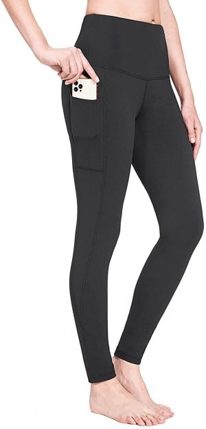 BALEAF Women's Fleece Lined Leggings Water Resistant High Waisted Warm Winter Pants Hiking Running Tights with Pockets