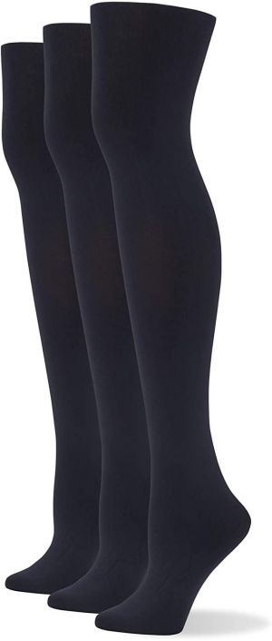 No Nonsense womens Yoga Waistband Blackout Tights, 3 Pair Pack
