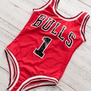 Red One Piece Swimsuit Letter Printed Sport Swimwear Sexy Women High Cut Bodysuit Ladies Padded Bra Beachwear Swim Bathing Suit