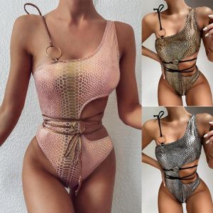 Sexy Hollow Swimwear Women Skinny Beach Bathing One Piece Swimsuit Monokini Stroj Kapielowy Traje De Bano Mujer Trikini Badpak