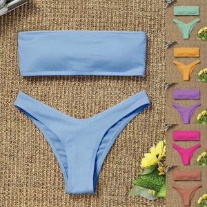 Fashion Summer Print Women Conservative Strappy Printed Bikini Push-Up Padded Swimwear Swimsuit Beachwear Set bikinis 2021 mujer