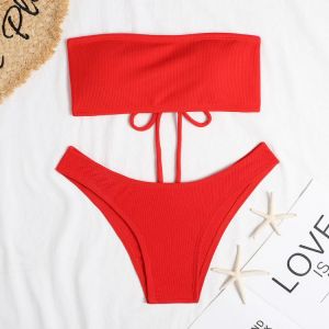 Sexy Women Bikini Brazilian Swimsuit Off Shoulder Bikini Set 2 Piece Swim Suit Swimwear Beachwear Bathing Maillot De Bain Femme