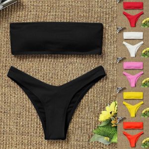 Women's Bikini High Waisted Tummy Control Two Piece Swimsuit Swimwear 2021 Girl Beach Bathing Suit Woman Fahsion Swimwear Spa