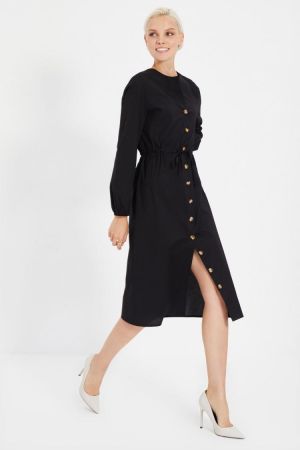 Trendyol Shirred Waist Shirt Dress TWOAW22EL0112