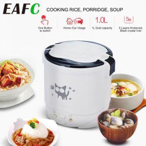 Car/Home Mini Rice Cooker 1L Multi-function Rice Cookers 220V for home/24V for truck/12V for car Cooking Machine Car Electrical