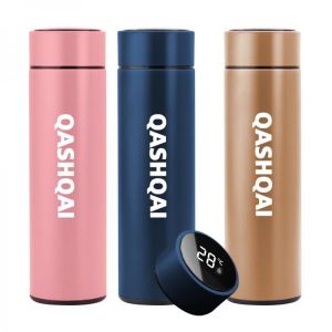 For Nissan Qashqai 500ml Keep Water Bottle Thermal Thermos Temperature Display Vacuum Insulated Stainless Steel Thermos Flask