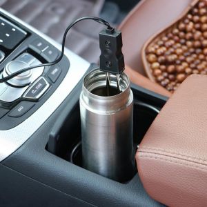 1pcs Car Water Heater Black 12V Portable Safe Car Immersion Heater Electric Water Tea Coffee Heater Boiler