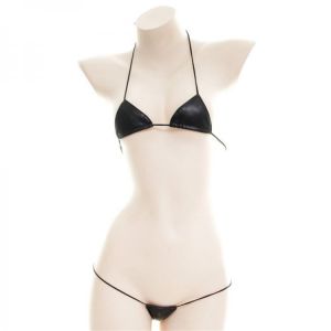 micro bikini 2019 Sexy Patent leather triangle Square String Thong girl Beach swimwear women swimsuit biquini bikinis monokini