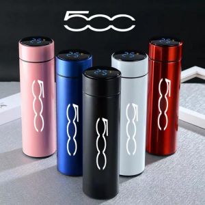 500ML Intelligent Thermos Temperature Display Stainless Steel Vacuum Water Cup For Fiat 500 500X 500L 500C Coffee cup accessorie
