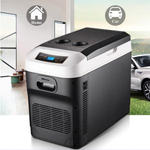 15L Car Home Mini Refrigerator Fridges DC12/24V Drinks Cooler Heater Keep Fresh Warm for Car Home Pinic Camping 0~65 Degrees