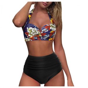 Leisure Bikinis 2021 Woman Separate Swimsuit High Waisted Women's Swimwear Bottom Pleated Brazilian Bikini Panties Brasileño