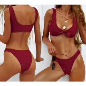 Women's Swimsuits Swimwear Two Pieces Bathing Suit Tie Knot Style Print Bottom Bikini Set Swimsuit Summer Beachwear Dropshipp