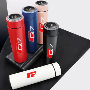 500ml Car Thermos Cup Intelligent Vacuum Flask Temperature Display Smart Water Bottle For Audi Q7 4MB SUV Quattro Accessories