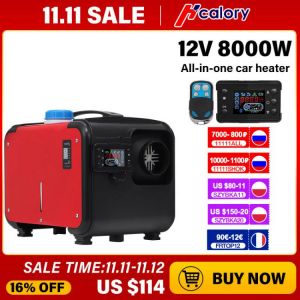 Hcalory Car Heater All In One 8000W Air diesels Heater Red 8KW 12V One Hole Car Heater for Trucks Motor+LCD key Switch 2020 New