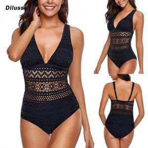 2021sexy One Piece Women's Swimsuit Push Up Swimsuit Women's Ruffle Adjustable Shoulder High Waist Hollow Lace Bikini Be