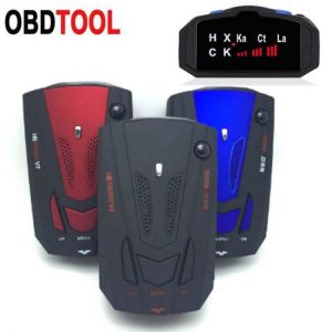 V7 Car Radar Detector English Russian Exchange Speed Voice Alert Alarm System with Non-slip Mat Cigarette Lighter Car Charger