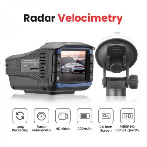 English Russian Voice Car 2 In 1 Anti Radar Detector VG3 1080P HD Dash Cam DVR Camera Recorder Color Screen 140 Degree Dashcam