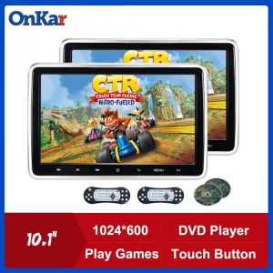 ONKAR 10.1 Inch Car Video Players Portable Digital LCD Screen Headrest DVD Player Touch Button Gaming Monitor MP4 MP5 USB HDMI