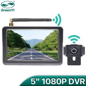 GreenYi 5 Inch Wireless IPS Car Monitor DVR 1080P Reverse Rear View Camera Driving Kit with Stable Digital Signal Auto Parking