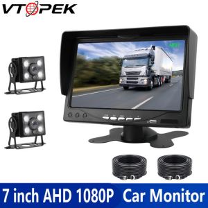 Vtopek 7 inch Car Monitor Screen Truck Bus Rear view Backup AHD camera Waterproof Night Vision Voltage 12-24v Reverse Camera