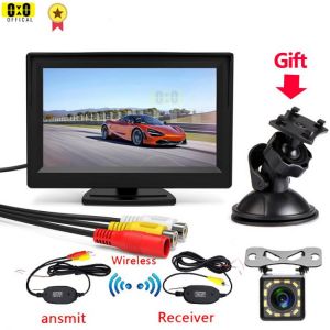 New 5 Inch Car Reversing Camera Kit Back Up Car Monitor LCD Display HD Car Rear View Camera Parking System transmitter wireless