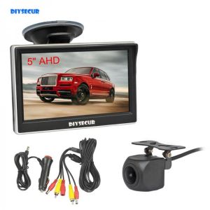 DIYSECUR 5" IPS AHD Monitor 1280x720P HD 170 Degree Starlight Night Vision Backup Camera Vehicle Reverse for Car SUV MPV RV